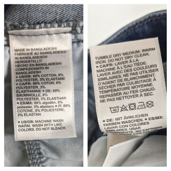 Daily Ritual Straight Leg Cropped Jeans 25 Button Fly Raw Hem Cutoff - Picture 9 of 13